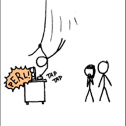 Our hero programmer saves the day by typing a PERL regular expression on a keyboard whilst swinging past on a vine in a Tarzan like fashion. From the webcomic xkcd: http://xkcd.com/208/